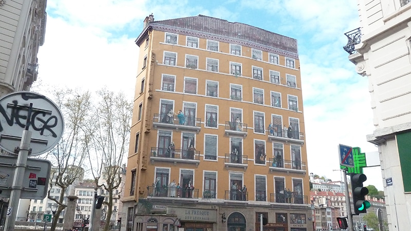 Fresque des Lyonnais painted wall mural in Lyon